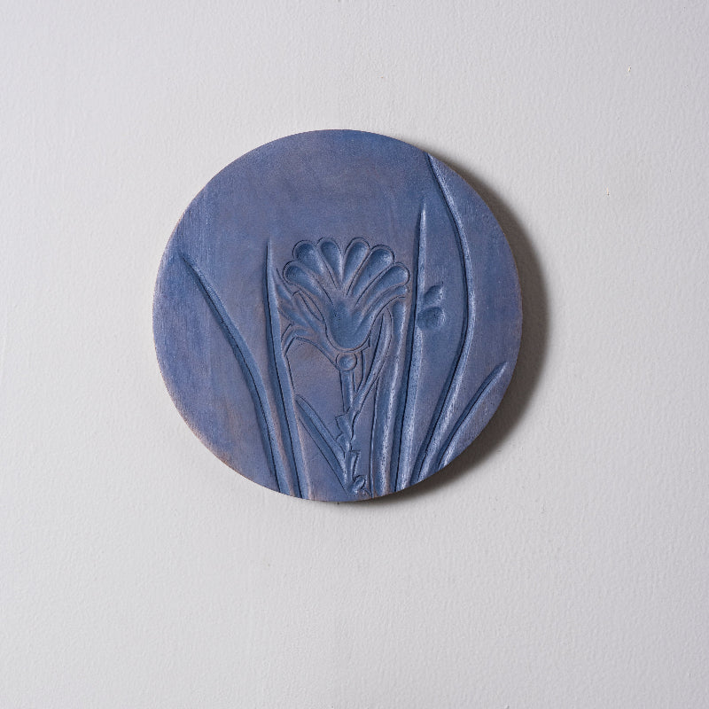Cerulean Garden – Handcrafted Round Wall Plate