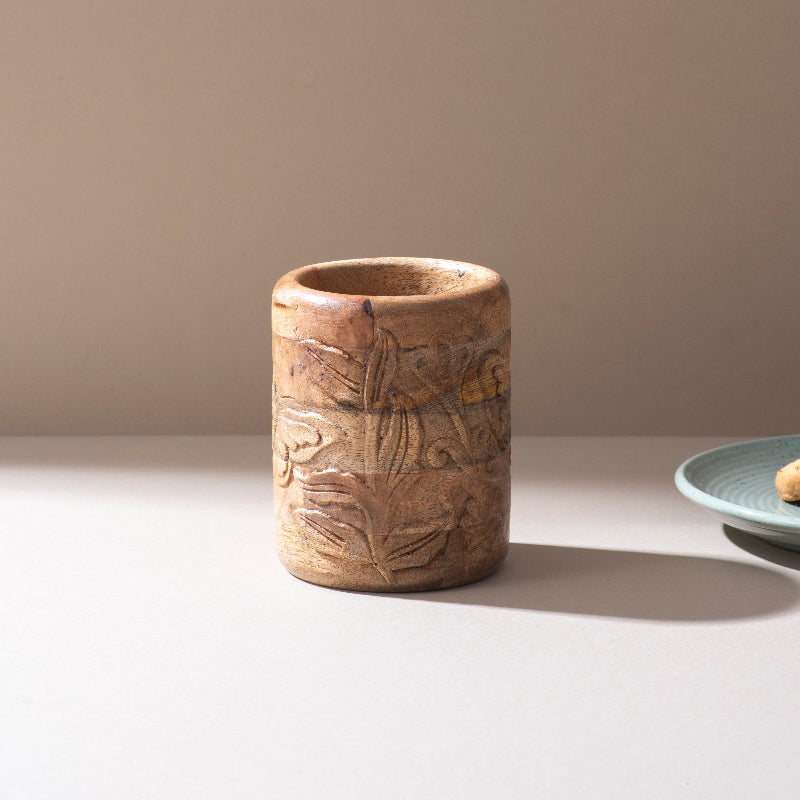 Artisan Leaf-Engraved Spoon Stand