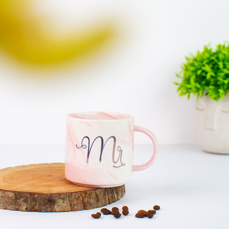 Blush Pink Mr and Mrs Mug Coffee Mugs June Trading Mr