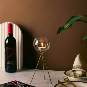 Sage Golden Tripod Candle Holder Candle Holders The June Shop