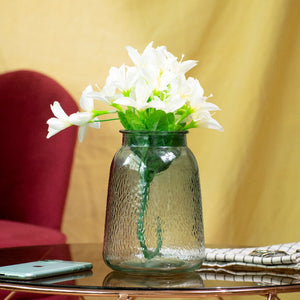 Elegant Frosted Glass Vase Vases June Trading Clear Frost