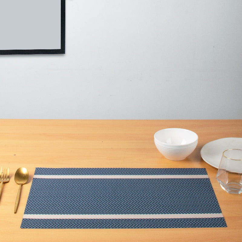 Lavish Grey Table Mats Set | 6 Pcs Tablemat The June Shop