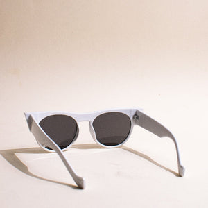 Wing-It Round White Cateye Sunglass Eyewear June Trading