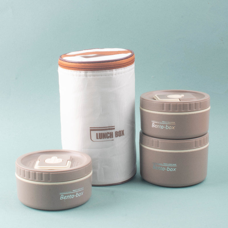 Complete Bento Lunch Set with Double Bowls, Leakproof Lid & Insulated Bag