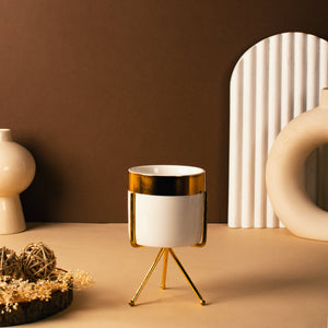 Gold Border Ceramic Vase Vases June Trading