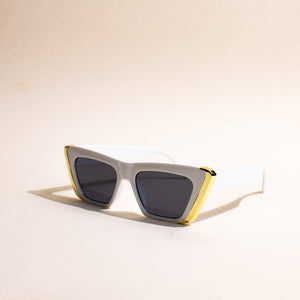 OOTD Rectangle Cateye Paper White Sunglass Eyewear The June Shop