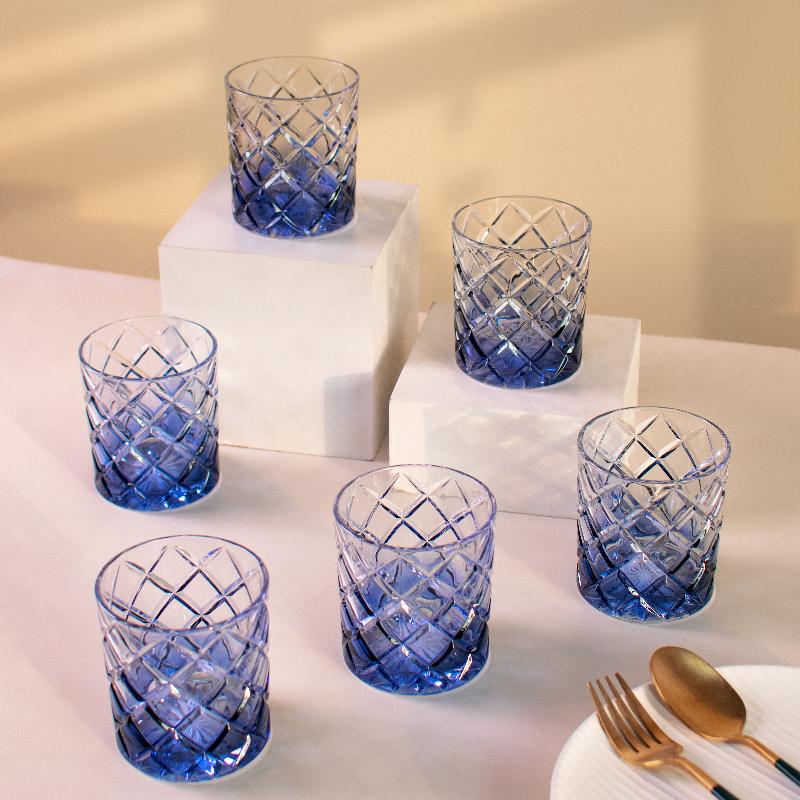 Blue Prism Crystal Glasses (Set Of 2, 4 & 6)