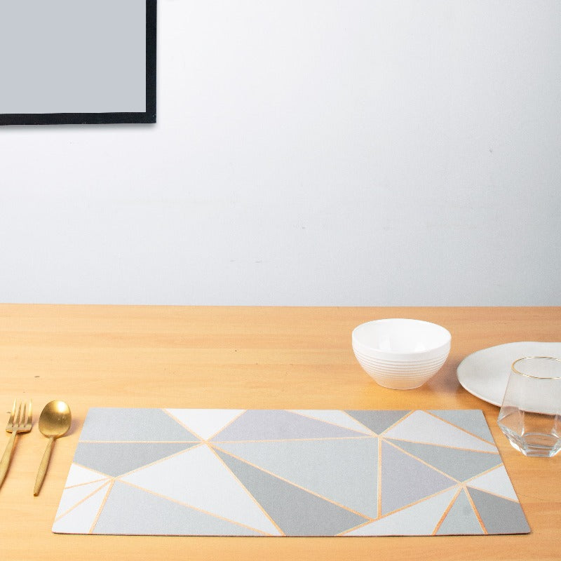 Abstract Grey Table Mats Set | 6 Pcs Tablemat The June Shop