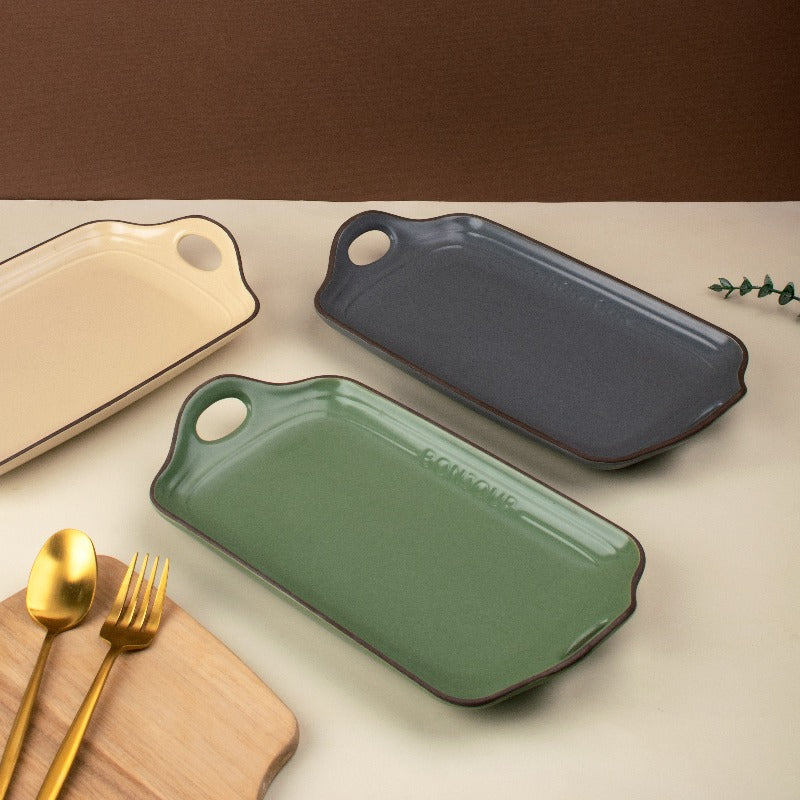 Misaki Serving Tray With Handles Serving Tray The June Shop