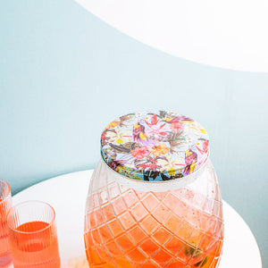 Floral Diamond-Cut Glass Drink Dispenser Drink Dispenser June Trading