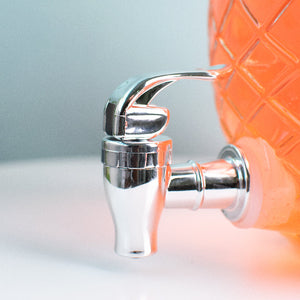 Floral Diamond-Cut Glass Drink Dispenser Drink Dispenser June Trading