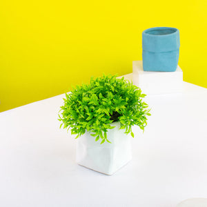 Nordic Bag Shape Planter Planters June Trading Ivory White