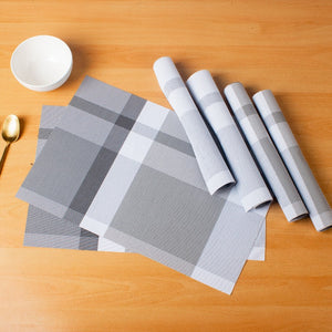 Metal Grey Table Mats Set | 6 Pcs Tablemat The June Shop