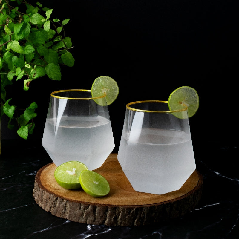 The Sipper's Whisper Frosted Glass (Set Of 2) Glasses June Trading