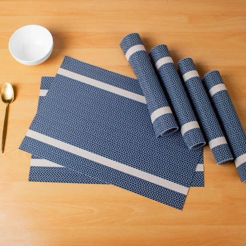 Lavish Grey Table Mats Set | 6 Pcs Tablemat The June Shop