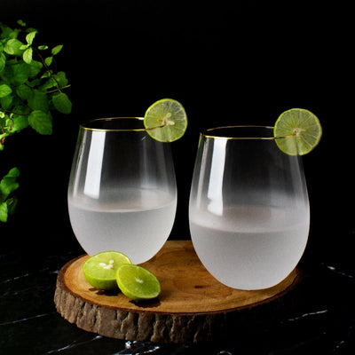 The Mixology Lounge Frosted Glass (Set of 2) Glasses June Trading   