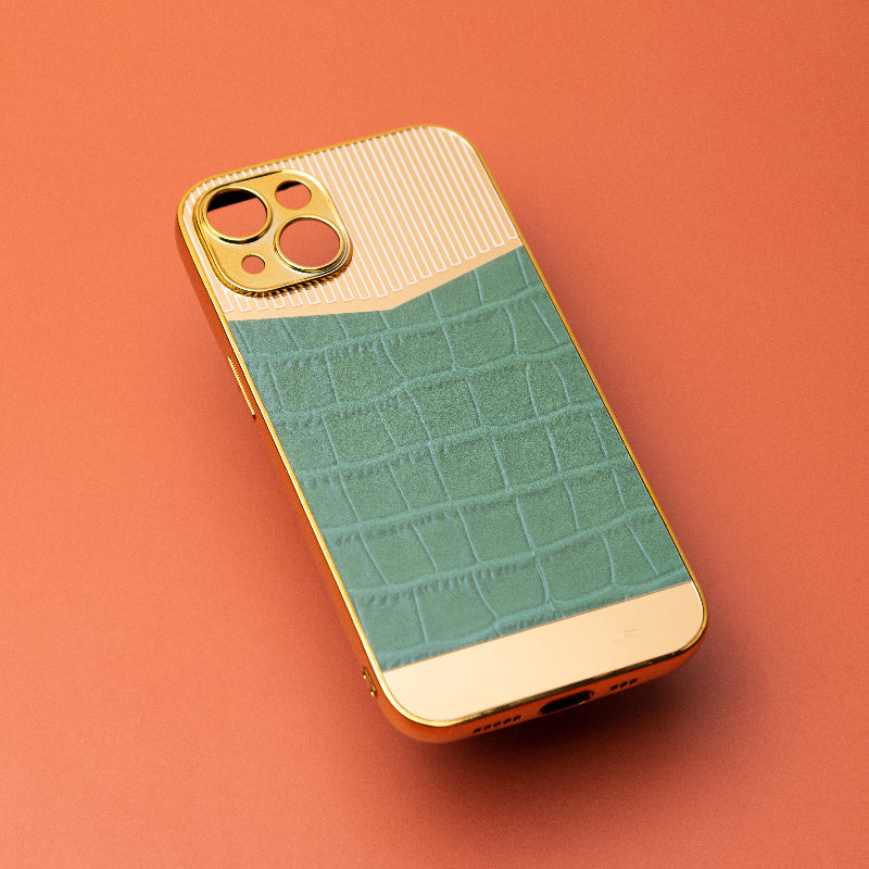 Golden Fern Green Luxury Embossed Design iPhone Cover Mobile Phone Cases June Trading iPhone 14
