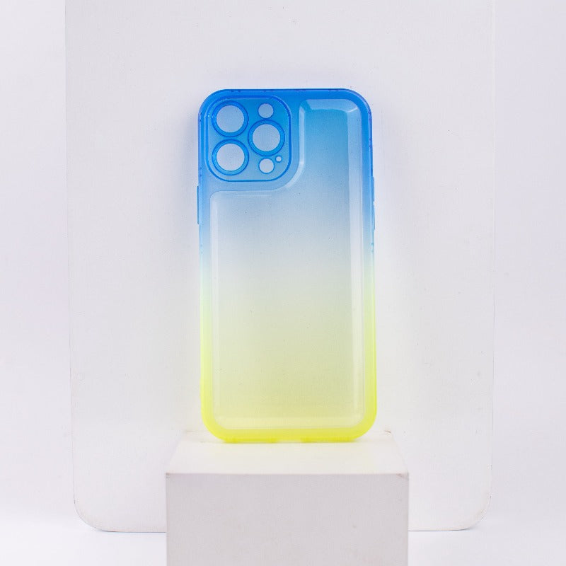 Dual Splash Clear Silicone Apple iPhone 13 Pro Max Cover iPhone 13 Pro Max June Trading Blue & Yellow