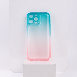 Dual Splash Clear Silicone Apple iPhone 13 Pro Max Cover iPhone 13 Pro Max June Trading Teal & Pink