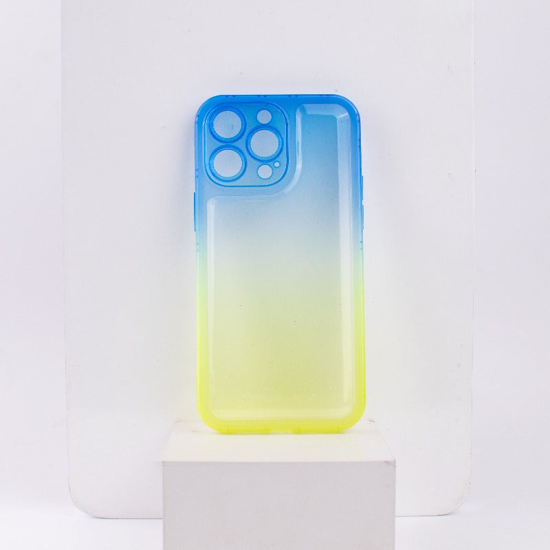 Dual Splash Clear Silicone Apple iPhone 14 Pro Max Cover iPhone 14 Pro Max June Trading Blue & Yellow