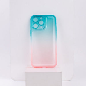 Dual Splash Clear Silicone Apple iPhone 14 Pro Max Cover iPhone 14 Pro Max June Trading Teal & Pink