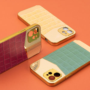 Golden Denim Blue Luxury Embossed Design iPhone Cover Mobile Phone Cases June Trading