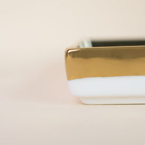 Aurulent Edge Square Starter Plate (7 Inches) Serving Tray June Trading