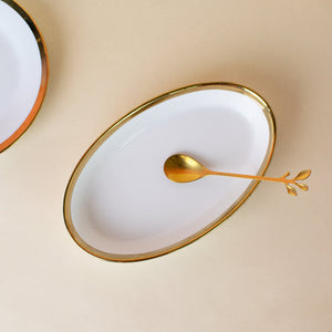 Aurulent Edge Small Oval Tray Serving Tray June Trading