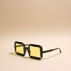 Retro Designer Frame Ebony Black Sunglass Eyewear June Trading