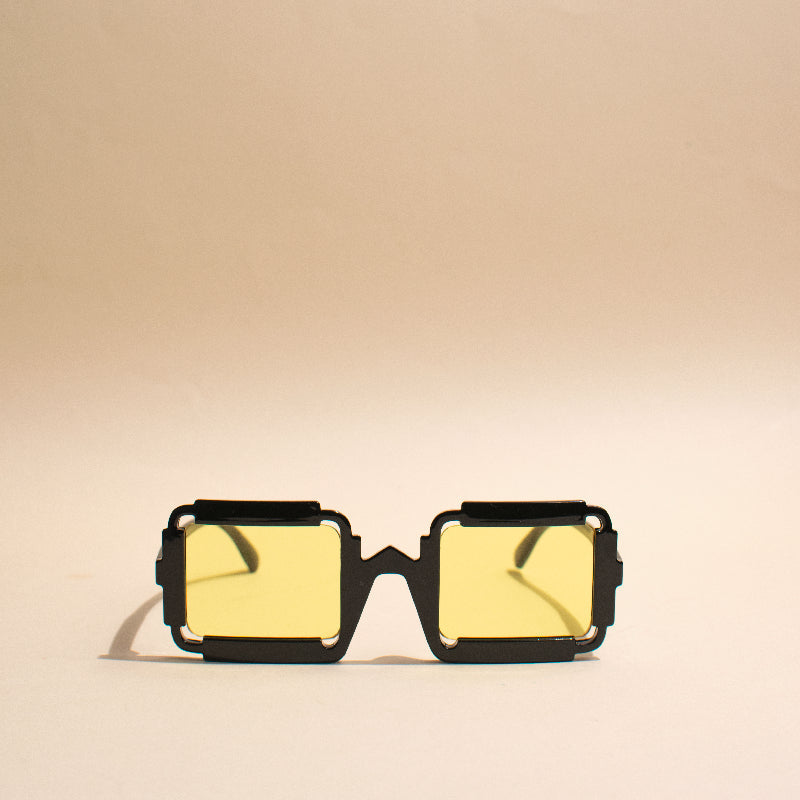Retro Designer Frame Ebony Black Sunglass Eyewear June Trading