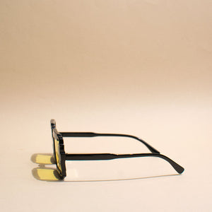 Retro Designer Frame Ebony Black Sunglass Eyewear June Trading