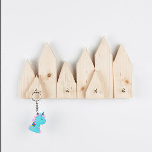 Fence Wall Wooden Hook Organizer Key Holders June Trading