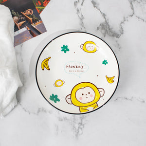 Animal Ceramic Plate Starter Plates June Trading Mischievous Monkey