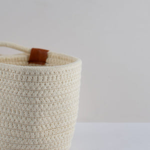 Rope Storage Basket For Planters & Essentials (Set Of 2) - Off White Basic Organisers June Trading