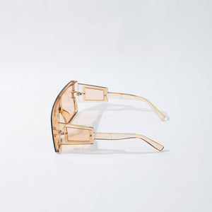 Vintage Oversized Orange Tint Clear Sunglass Eyewear June Trading