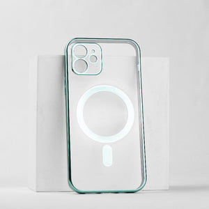 Metallichrome Seafoam Green Magsafe Clear iPhone Cover Mobile Phone Cases June Trading iPhone 12