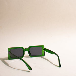 Retro Meets Y2K Rectangle Green Sunglass Eyewear The June Shop