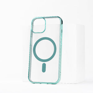 Metallichrome Seafoam Green Magsafe Clear iPhone Cover Mobile Phone Cases June Trading iPhone 14
