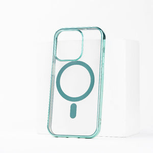 Metallichrome Seafoam Green Magsafe Clear iPhone Cover Mobile Phone Cases June Trading iPhone 14 Pro