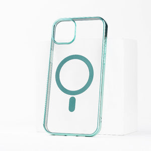 Metallichrome Seafoam Green Magsafe Clear iPhone Cover Mobile Phone Cases June Trading iPhone 14 Plus