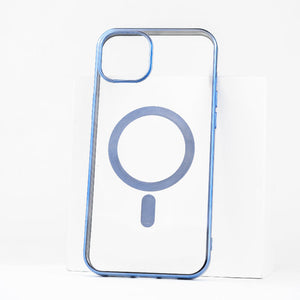 Metallichrome Azure Blue Magsafe Clear iPhone Cover Mobile Phone Cases June Trading iPhone 14 Plus