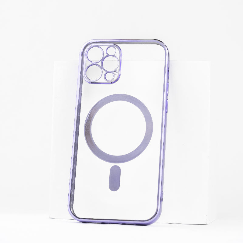 Metallichrome Luxe Lavender Magsafe Clear iPhone Cover Mobile Phone Cases June Trading iPhone 12 Pro