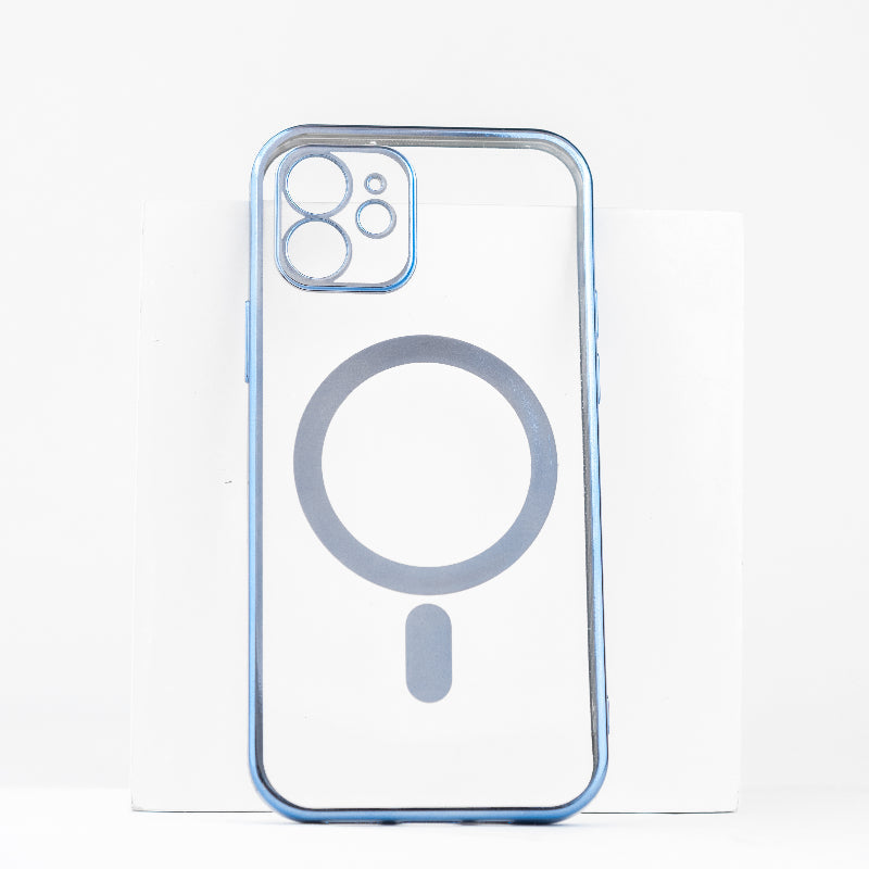 Metallichrome Steel Blue Magsafe Clear iPhone Cover Mobile Phone Cases June Trading iPhone 12