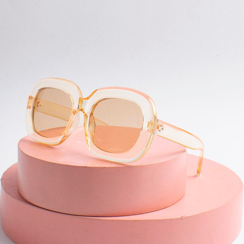 Cream Clear Giggle Oversized Goggles For Kids