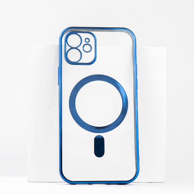 Metallichrome Admiral Blue Magsafe Clear iPhone 12 Cover Mobile Phone Cases June Trading