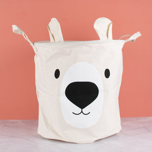 Fun Quirky Laundry Basket for Home Laundry Bag June Trading Vanilla White