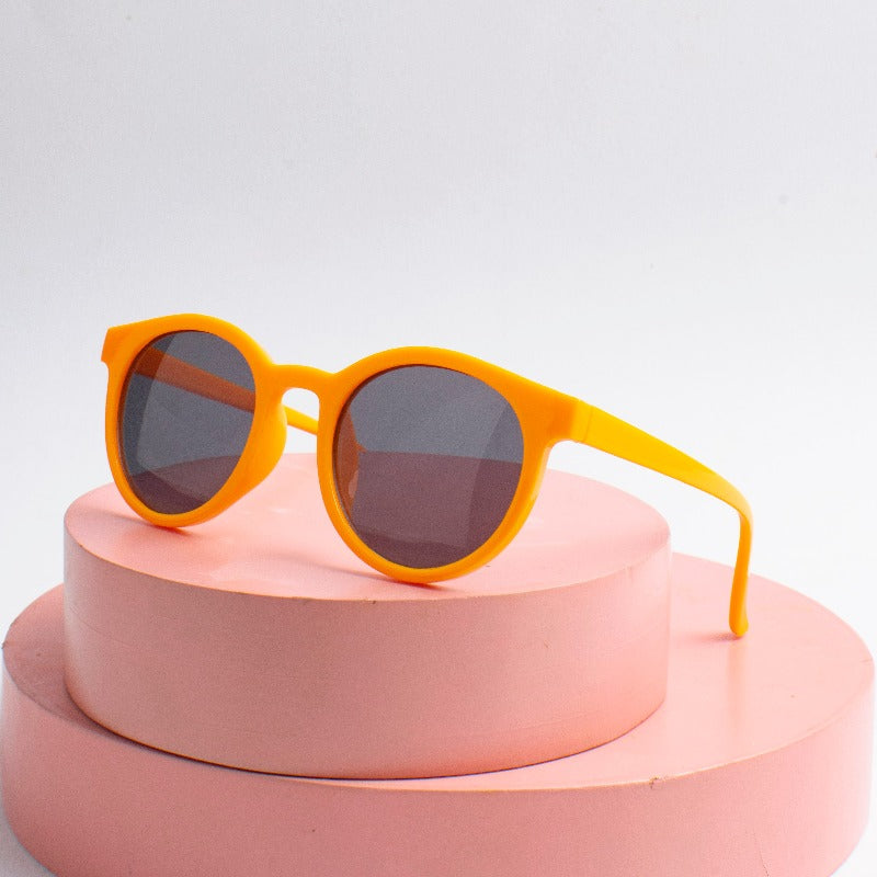 Canary Yellow Playful Orbit Round Kid's Sunglass
