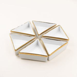 Aurulent Edge Triangle Bowl (Set Of 6) Serving Bowls June Trading