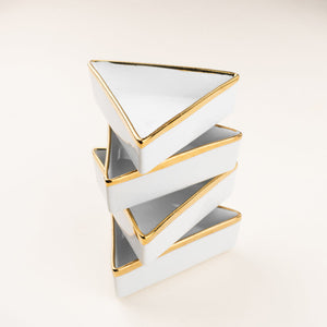 Aurulent Edge Triangle Bowl (Set Of 4) Serving Bowls June Trading