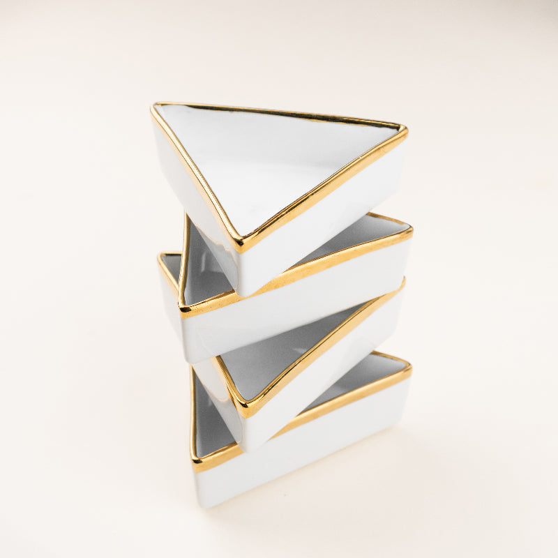 Aurulent Edge Triangle Bowl (Set Of 6) Serving Bowls June Trading